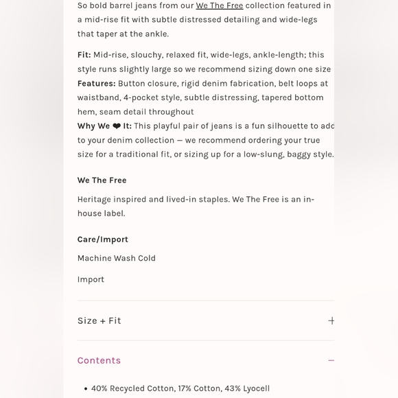 WE THE FREE PEOPLE GOOD LUCK BARREL JEANS - Picture 9 of 9